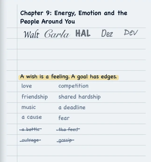 The page from episode 9, filled in by hand.